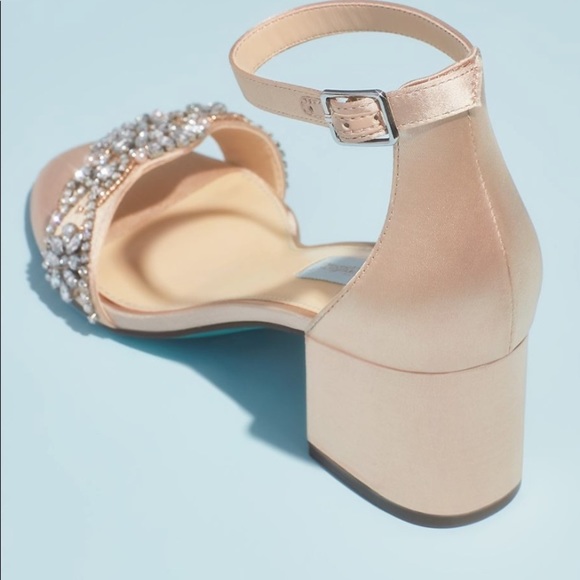 Light Pink Block High Heel with crystals strap - Picture 4 of 8